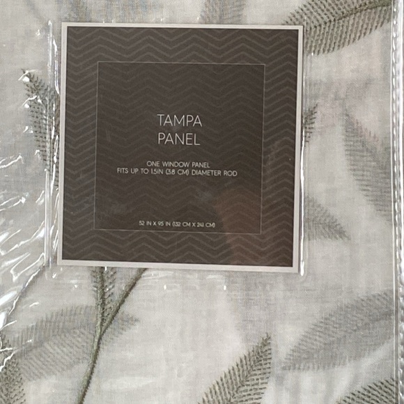 Voile Sheer Curtain Panels Leaf Botanical Embroidery White and Green 52โ x 95โ - Picture 4 of 10